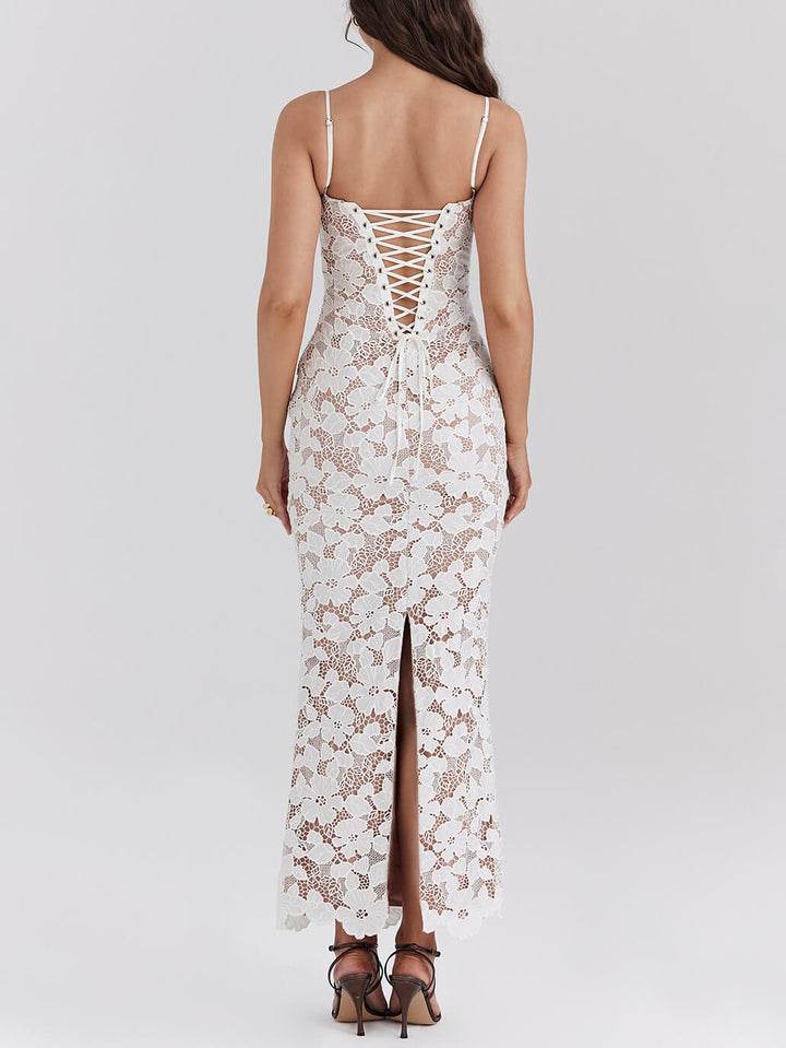 Sienna | Sexy Lace Halter See-Through Midi