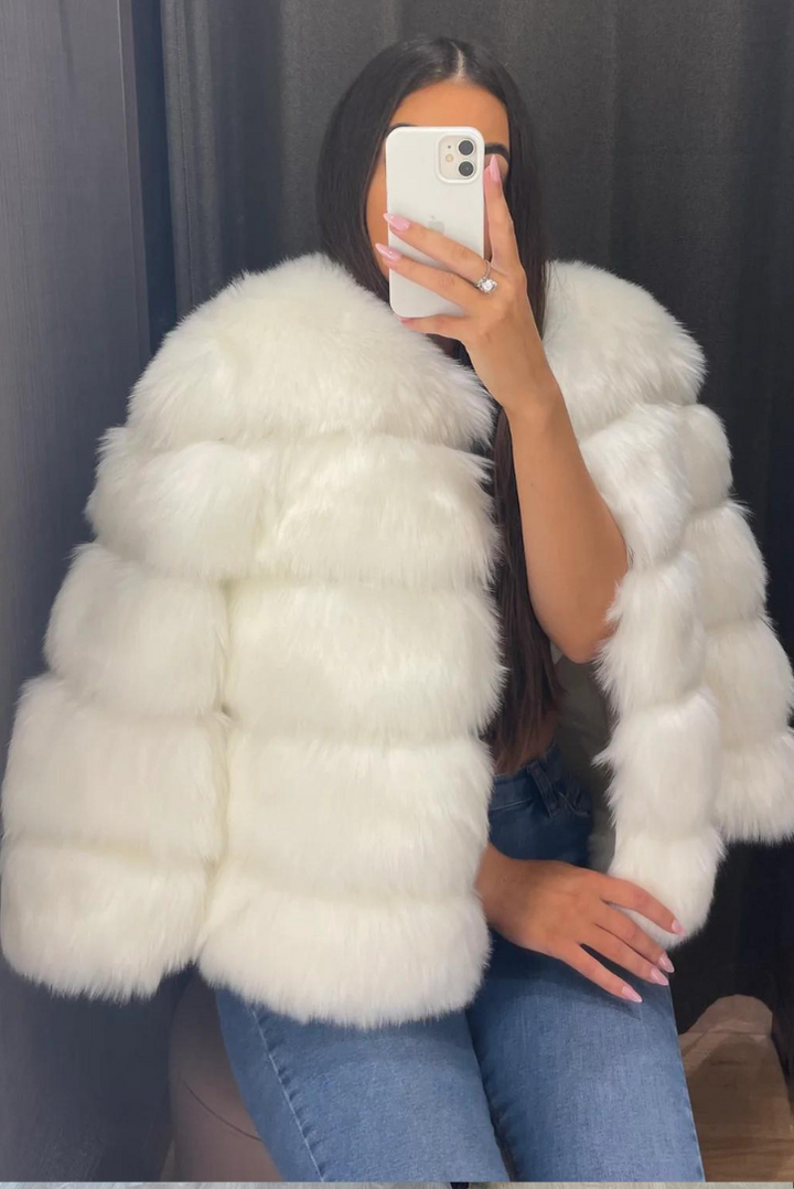 Vogue | White Faux Fur Coat