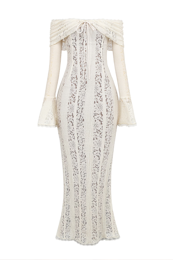 Georgette | Ivory Lace Maxi Dress