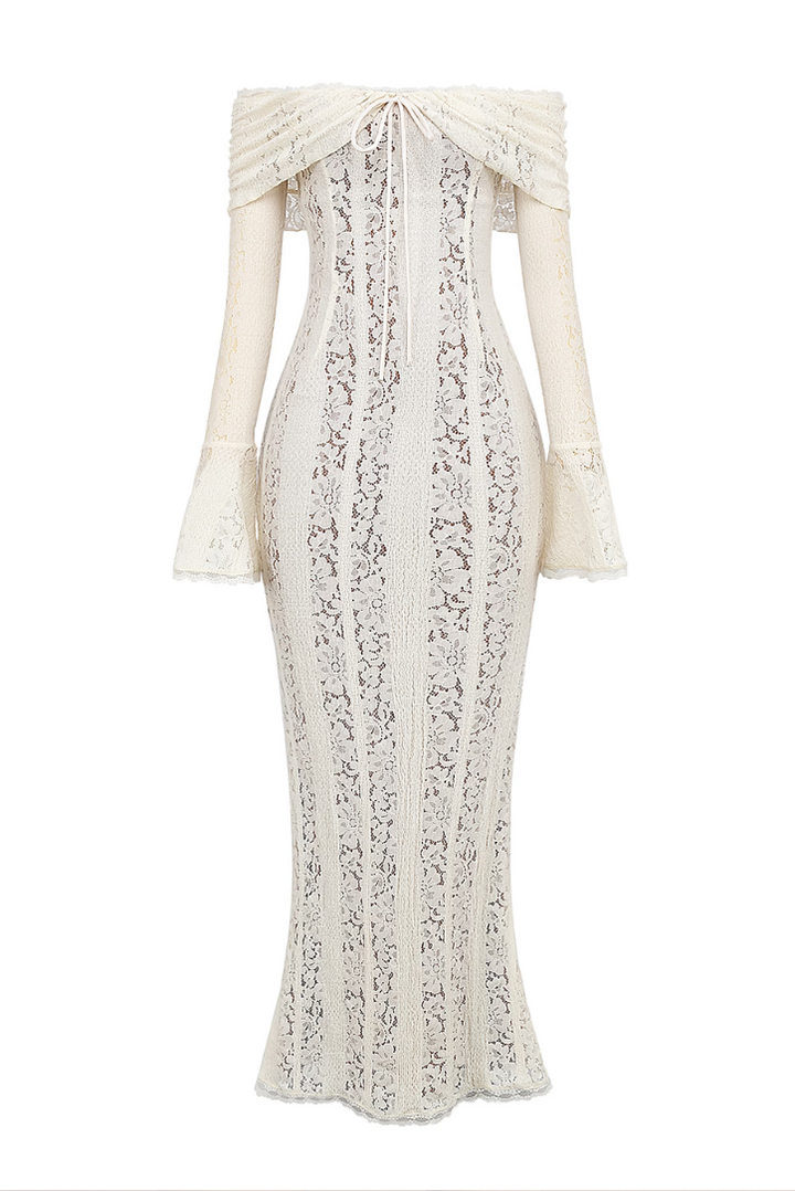 Georgette | Ivory Lace Maxi Dress
