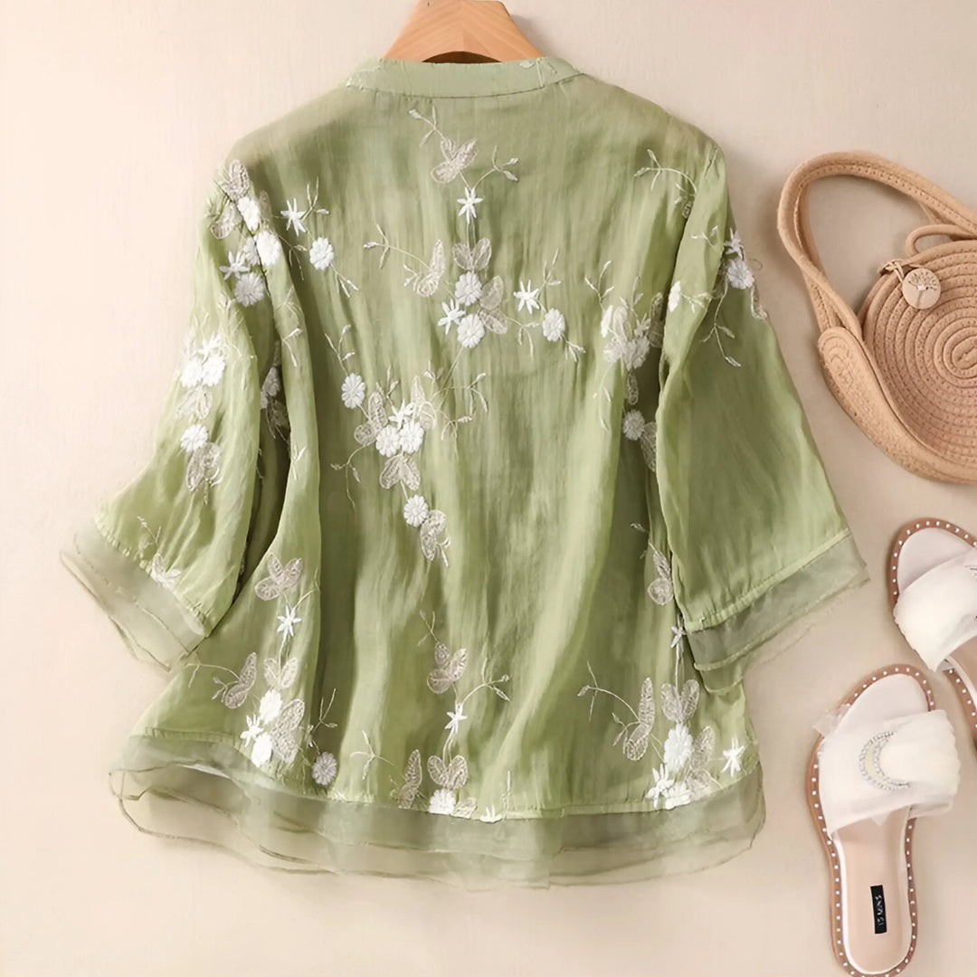Mila | Embroidered Cotton Top