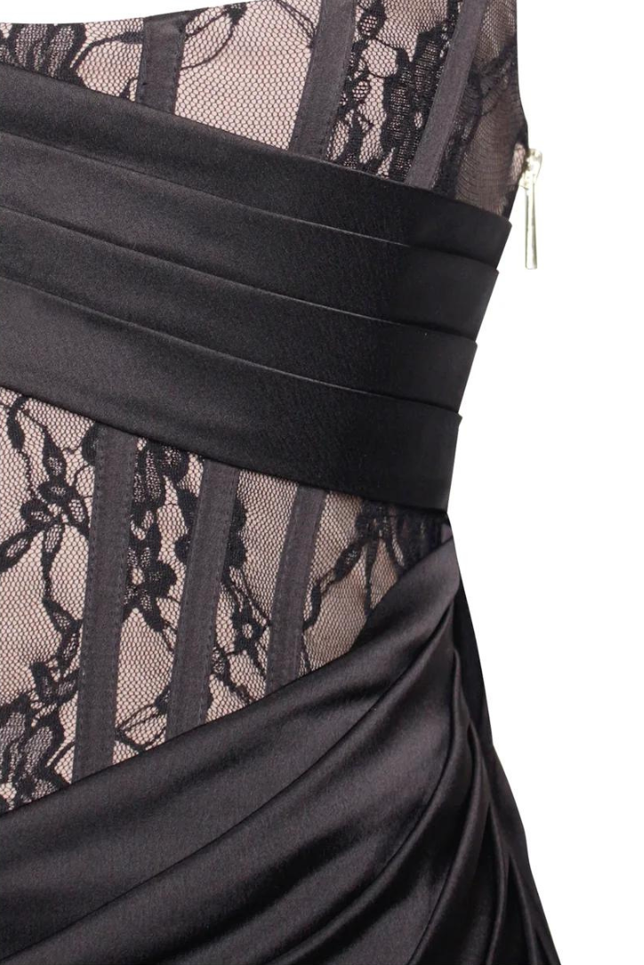 Maria | Satin Maxi Black Dress
