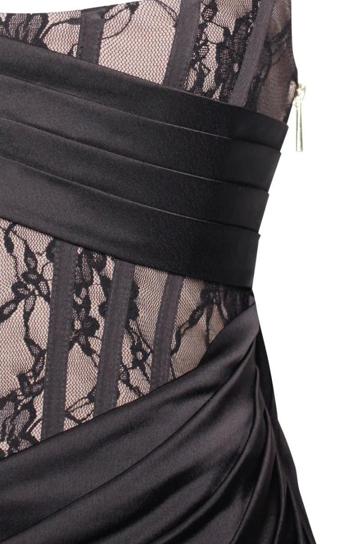 Maria | Satin Maxi Black Dress