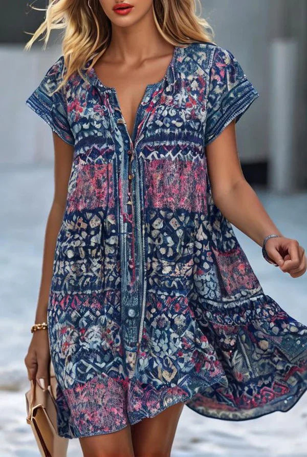Ottilie | Vibrant Print Mini Dress