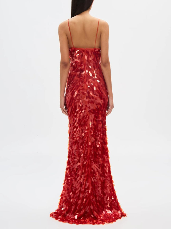 Red Sapphire | Sequin Maxi Dress