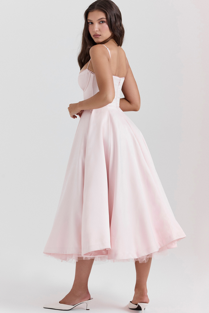 Cindy | Pink Midi Dress