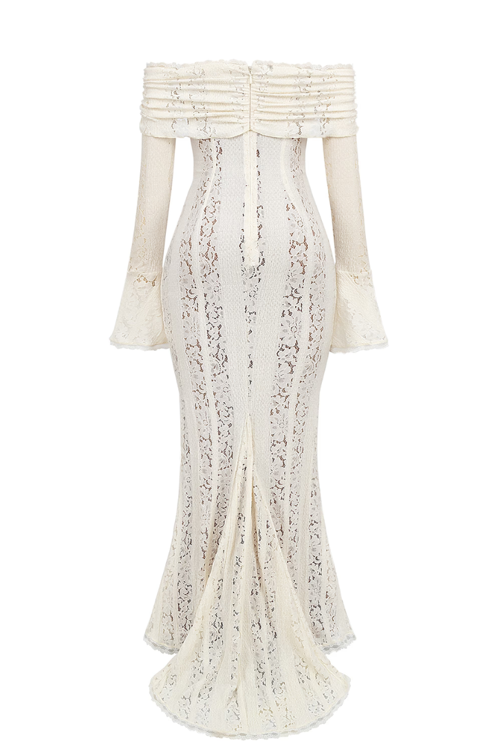 Georgette | Ivory Lace Maxi Dress