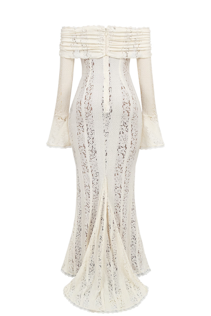 Georgette | Ivory Lace Maxi Dress