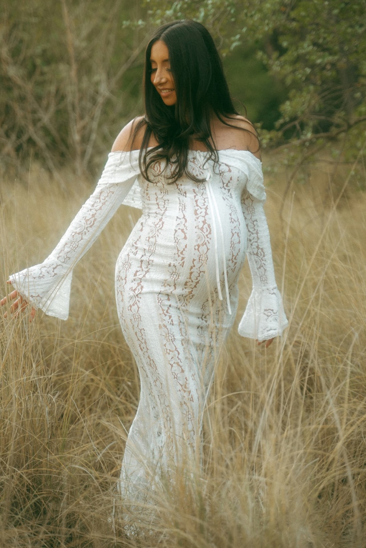 Georgette | Ivory Lace Maxi Dress