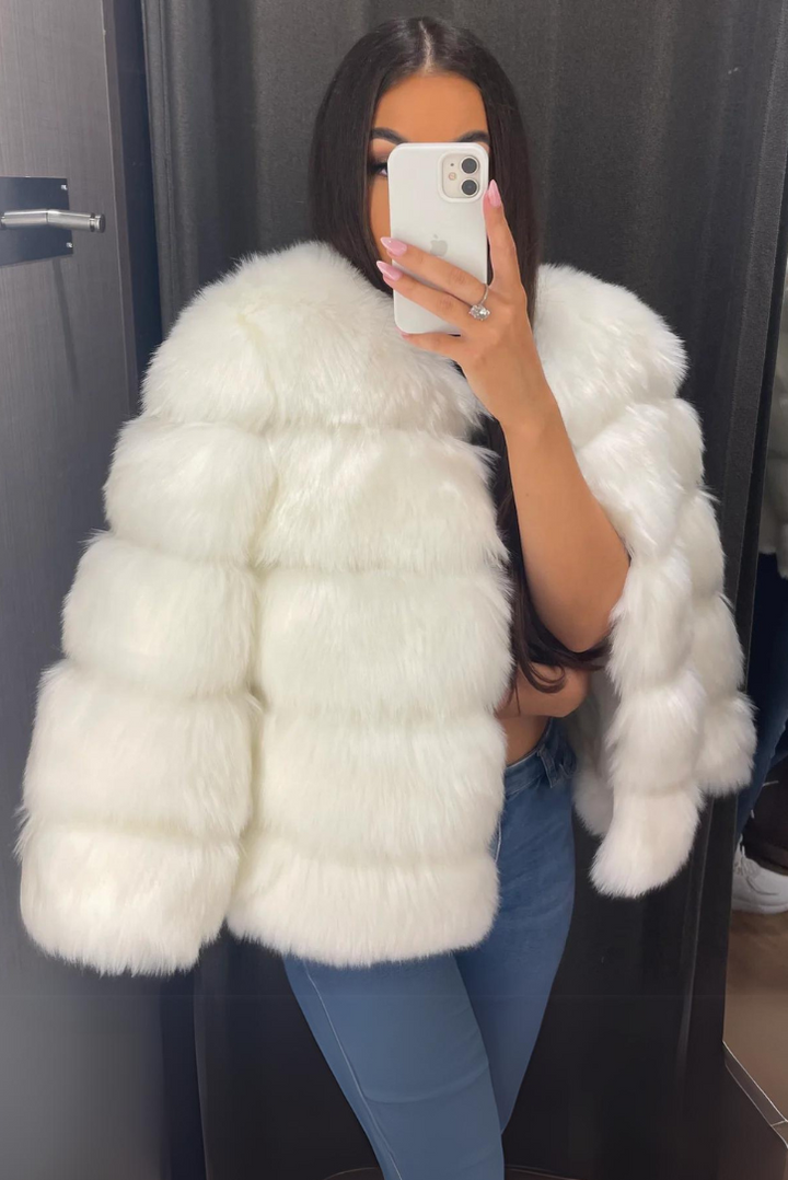 Vogue | White Faux Fur Coat
