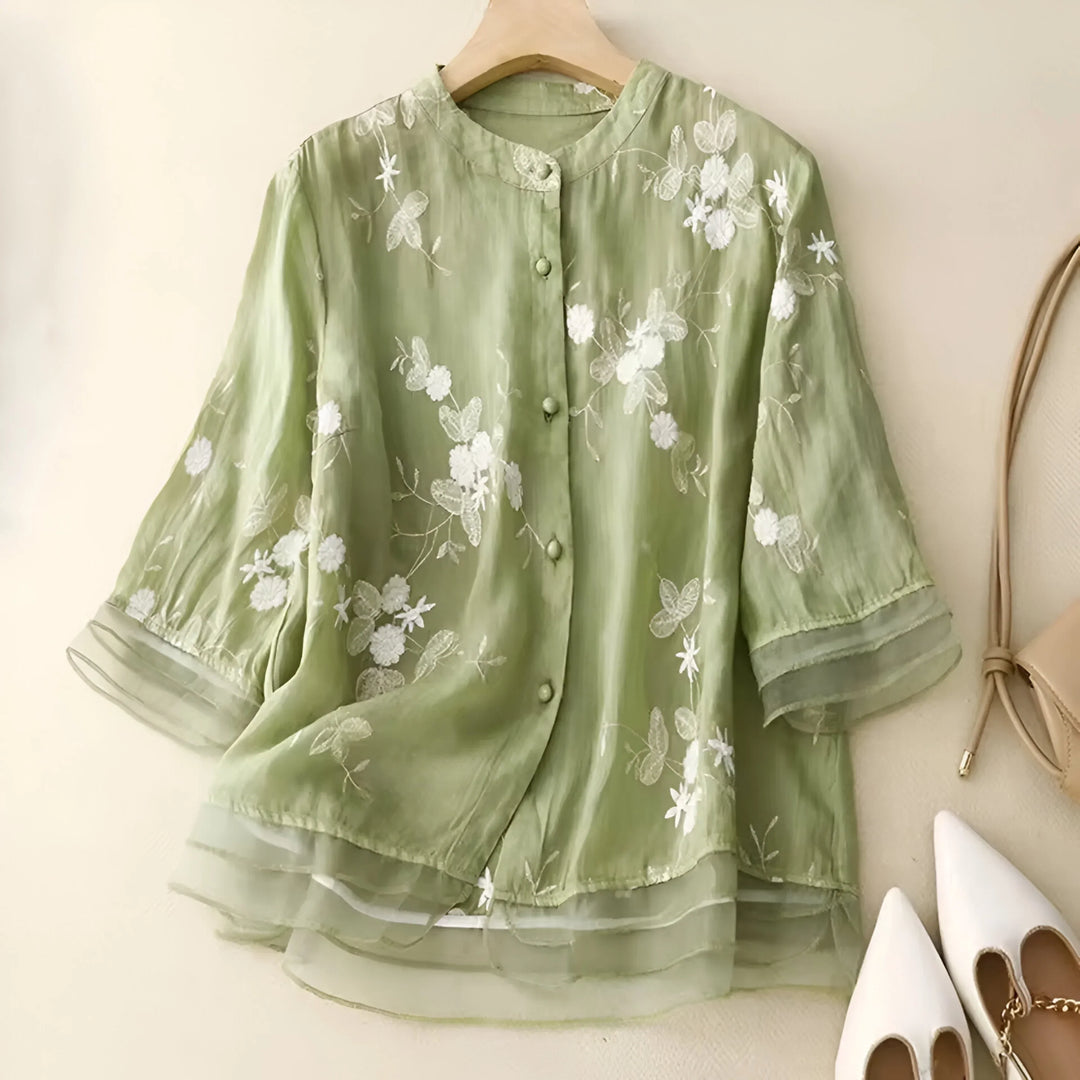 Mila | Embroidered Cotton Top