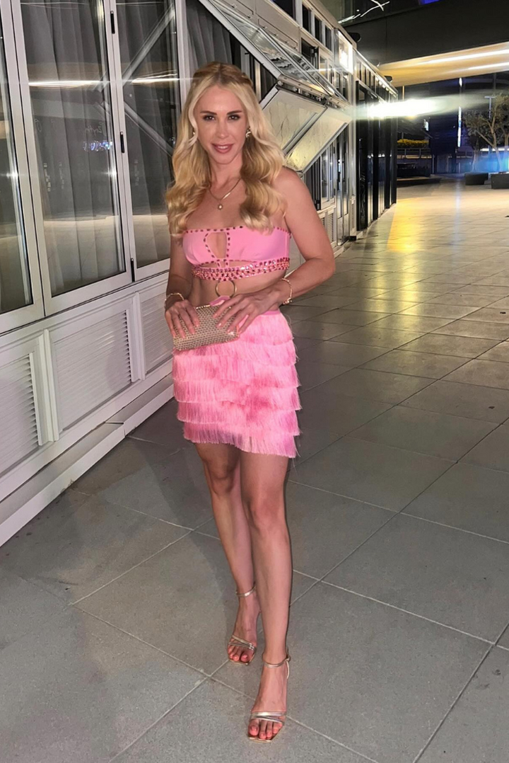 Penny | Feather Mini Pink Dress