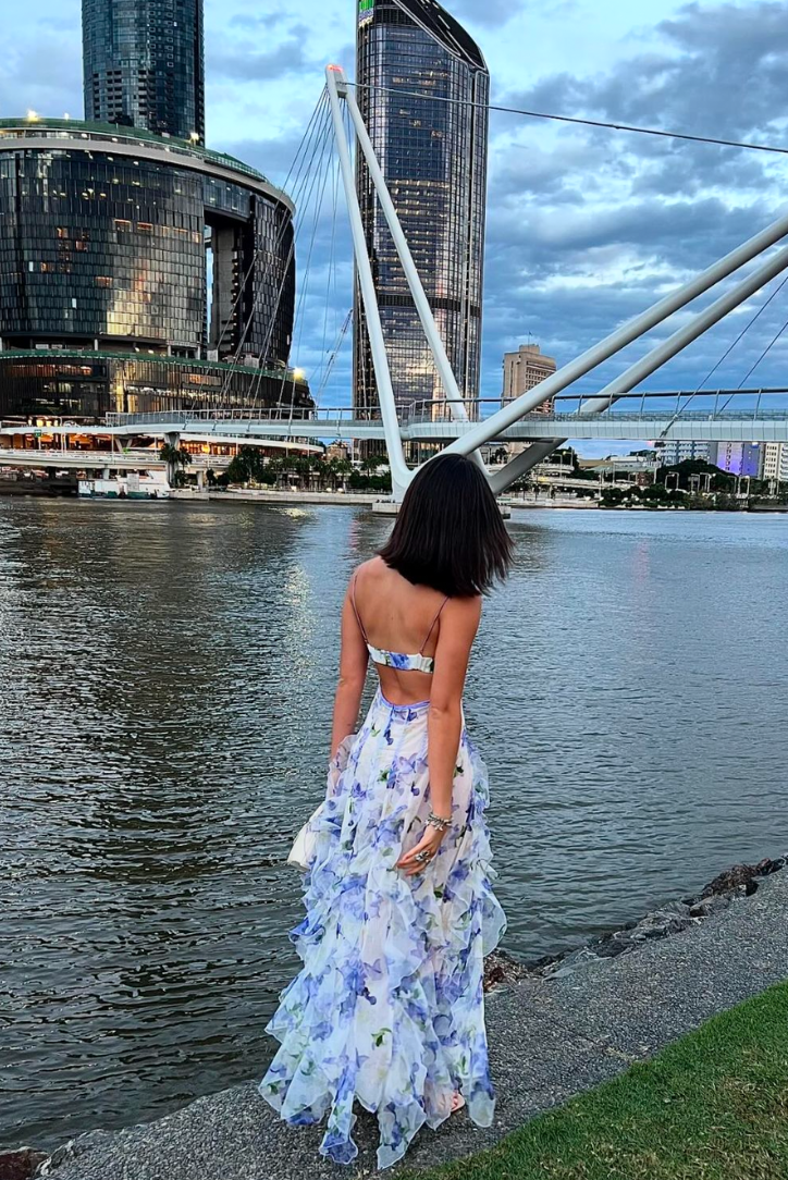 Martini | Ocean Ruffle Maxi Dress