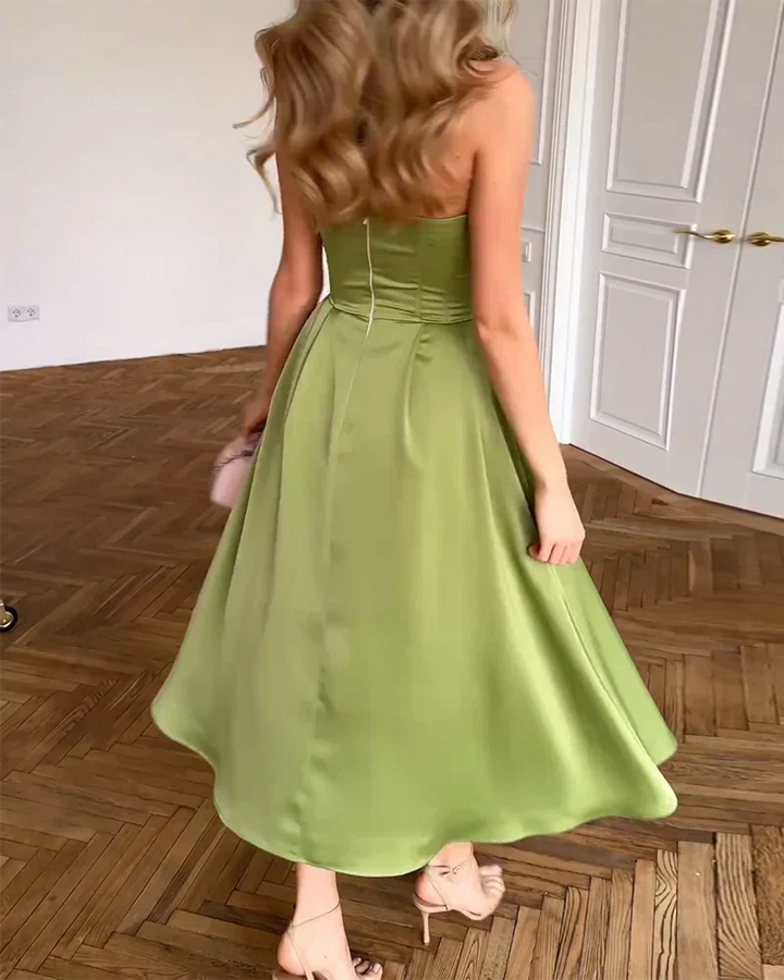 Bianca | Chic Strapless Midi Dress