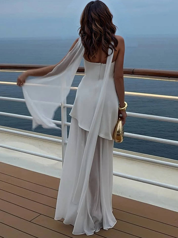 Camilla | Spliced Tube Dress & Scarf Set