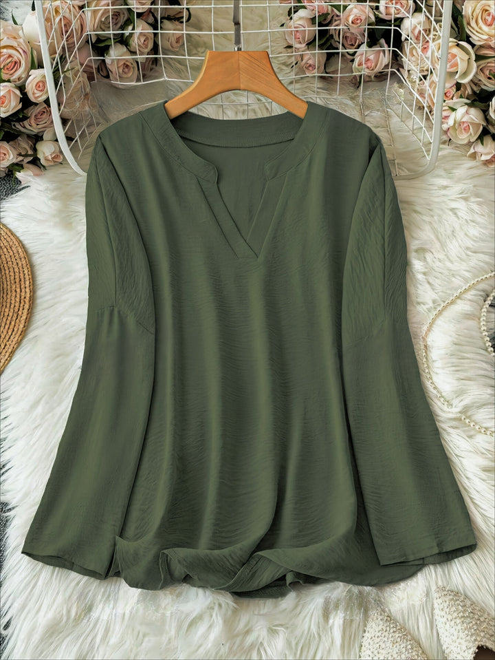 Yahna |  Classic Long Sleek V-Neck Top