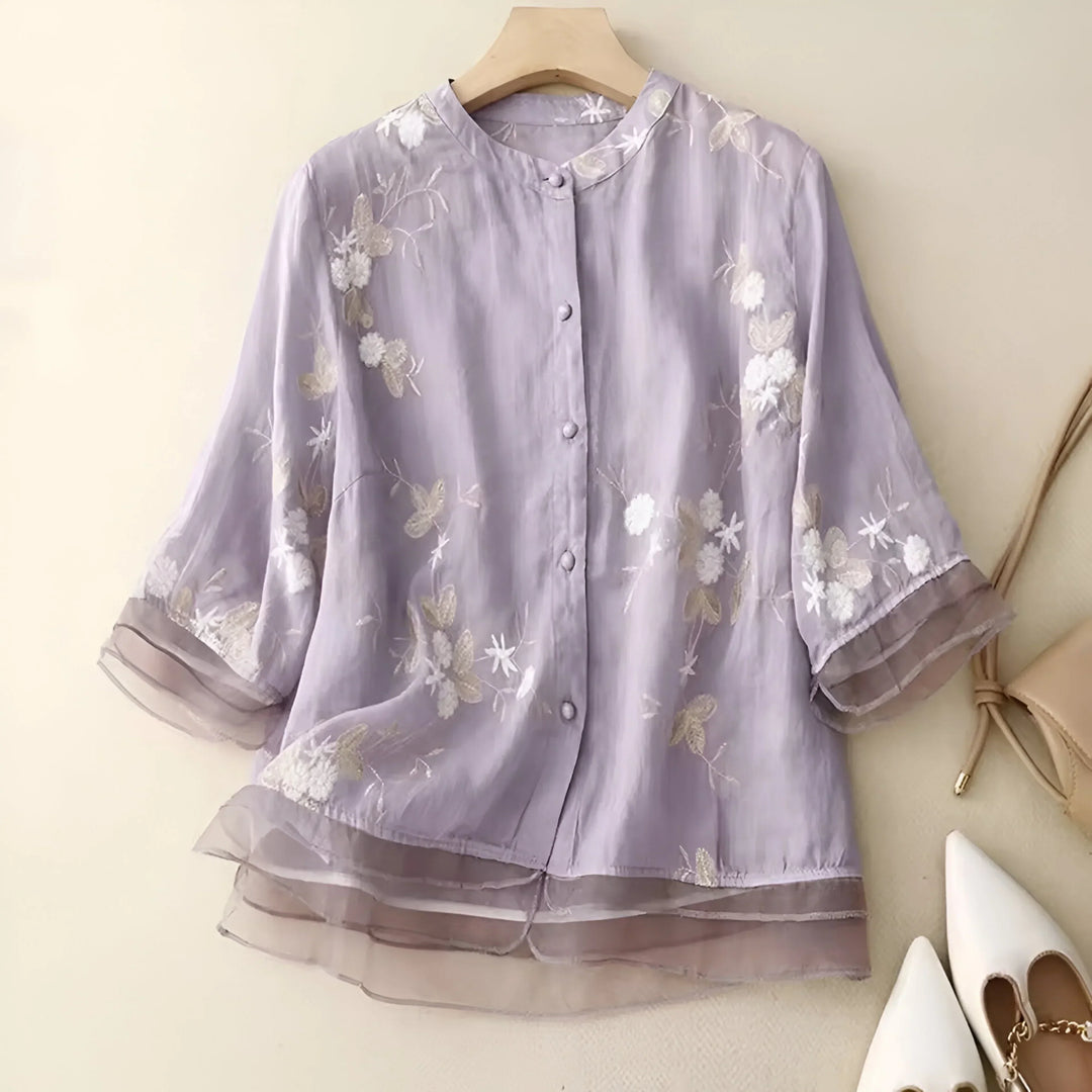 Mila | Embroidered Cotton Top