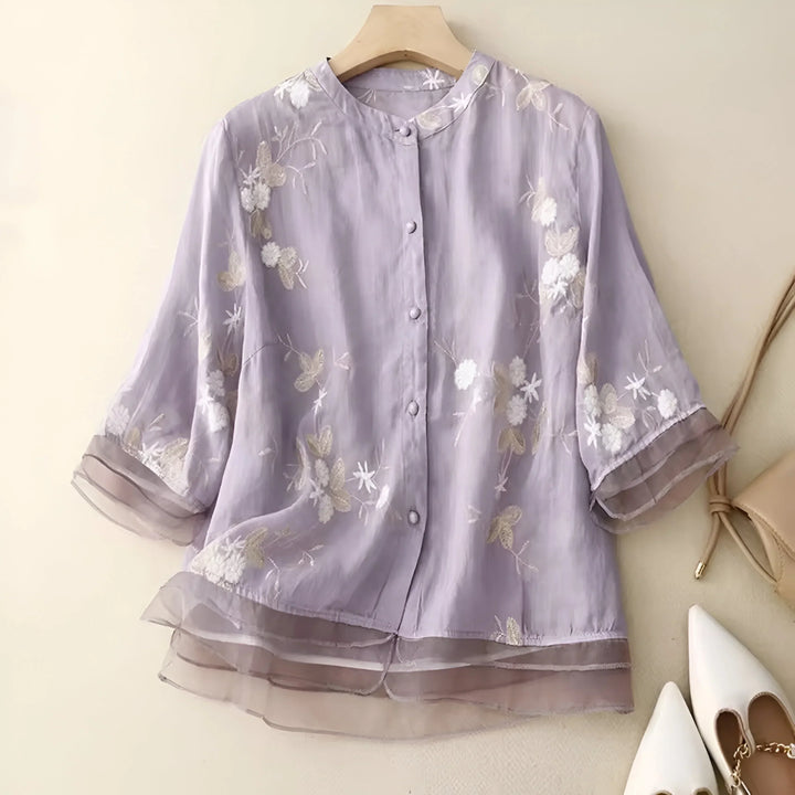 Mila | Embroidered Cotton Top