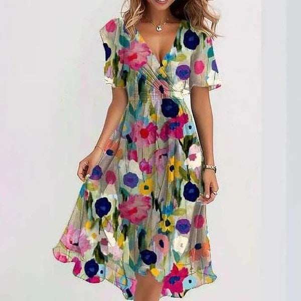 Lina | Elegant Short Sleeve Dress