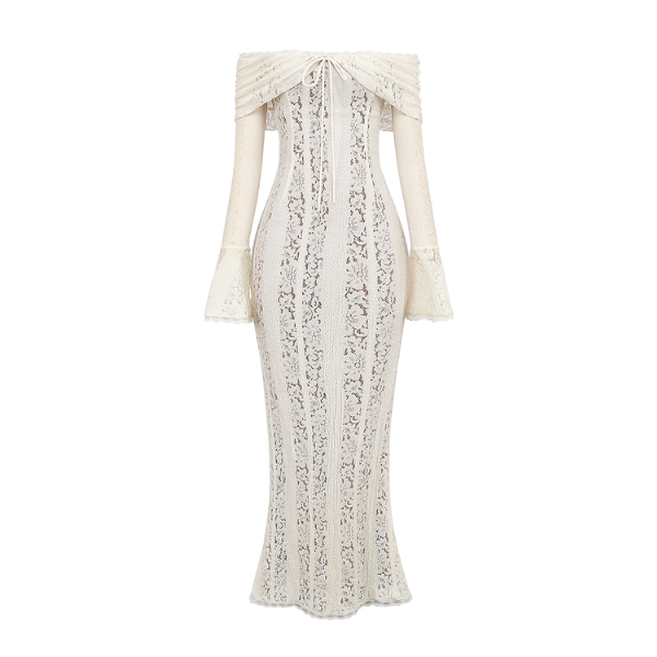 Lizzy | Vintage Lace Off Shoulder Maxi Dress