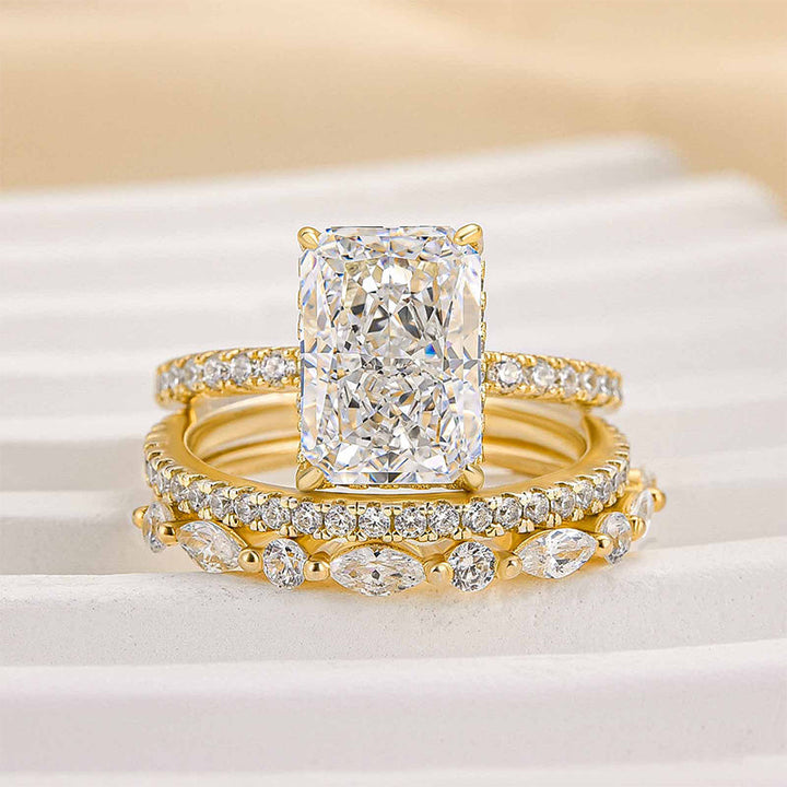Jaily | 18K Gold 3PC Wedding Ring Set