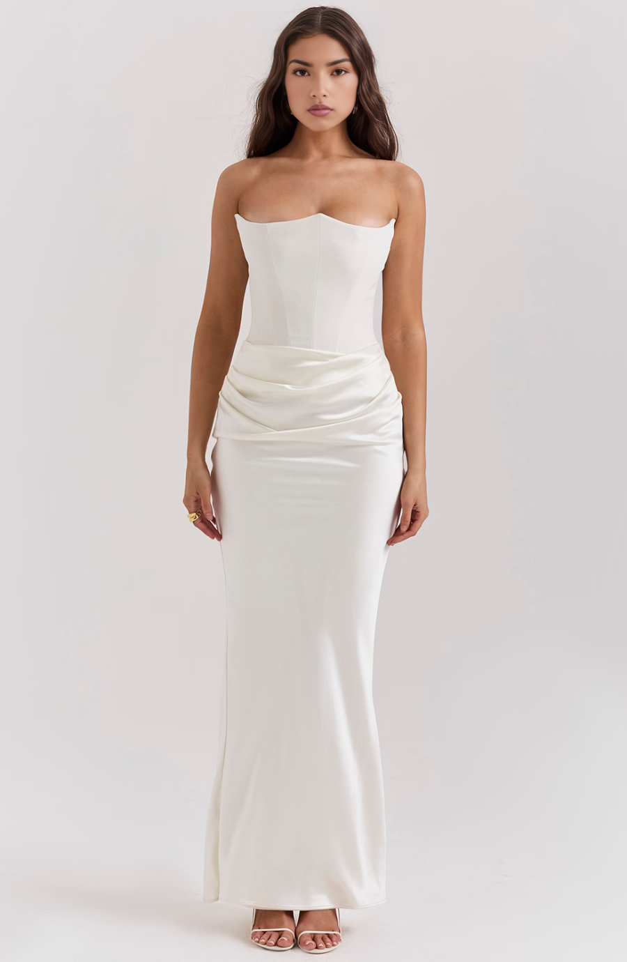 Nylaen | Strapless Bottom Pleated Maxi Dress