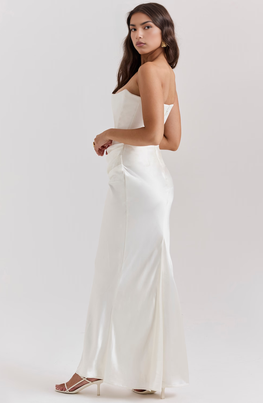 Nylaen | Strapless Bottom Pleated Maxi Dress