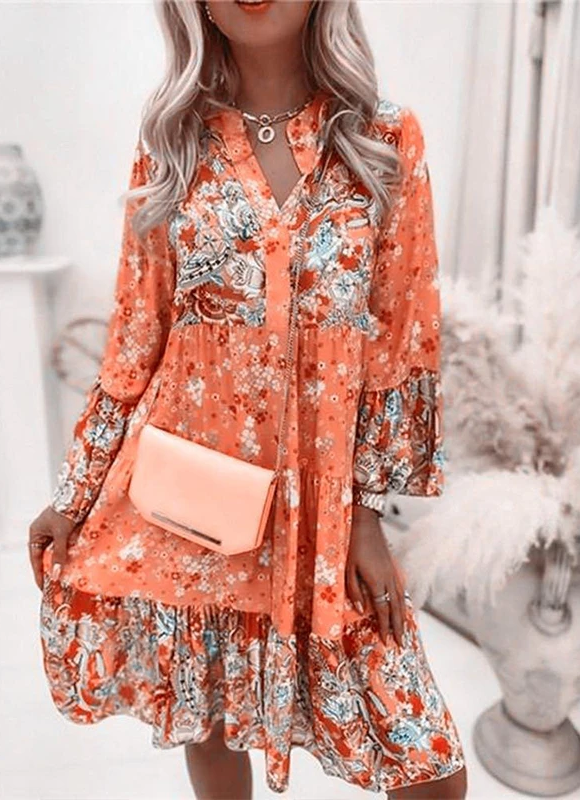 Linda | Flower-Patterned Summer Dress