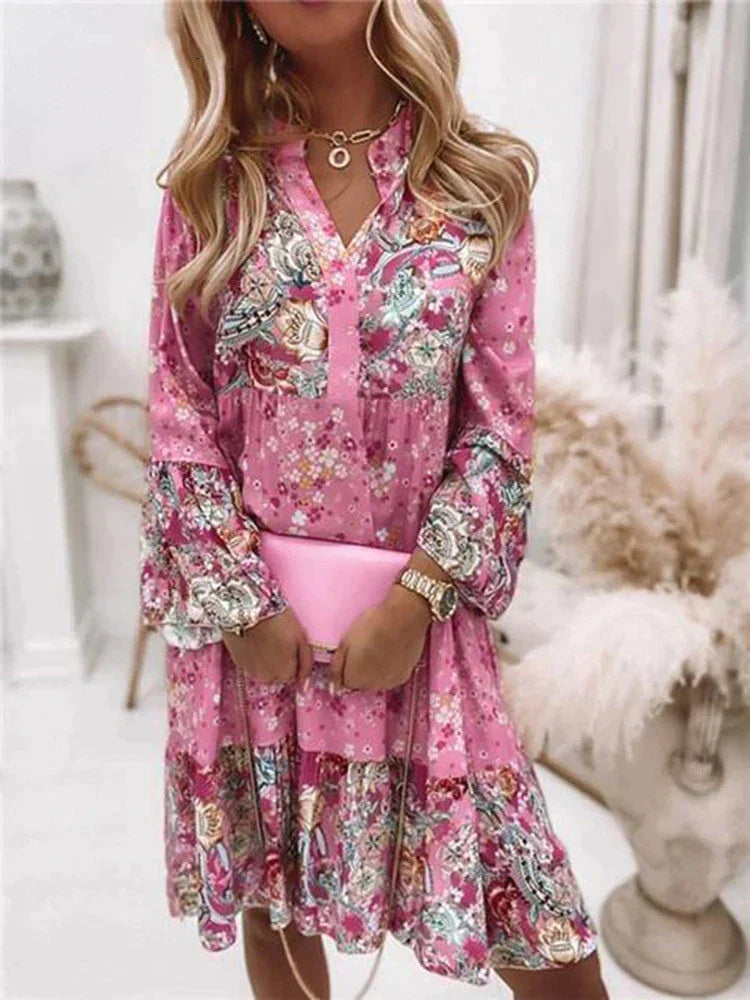 Linda | Flower-Patterned Summer Dress