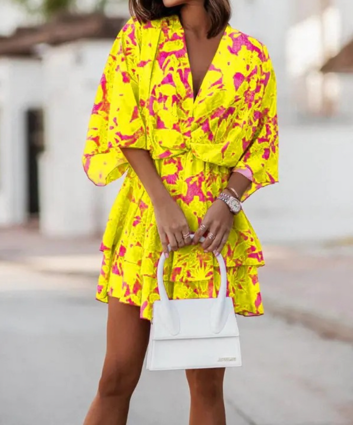 Valeria | Boho Floral Mini Dress
