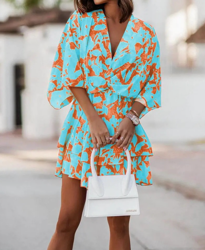 Valeria | Boho Floral Mini Dress
