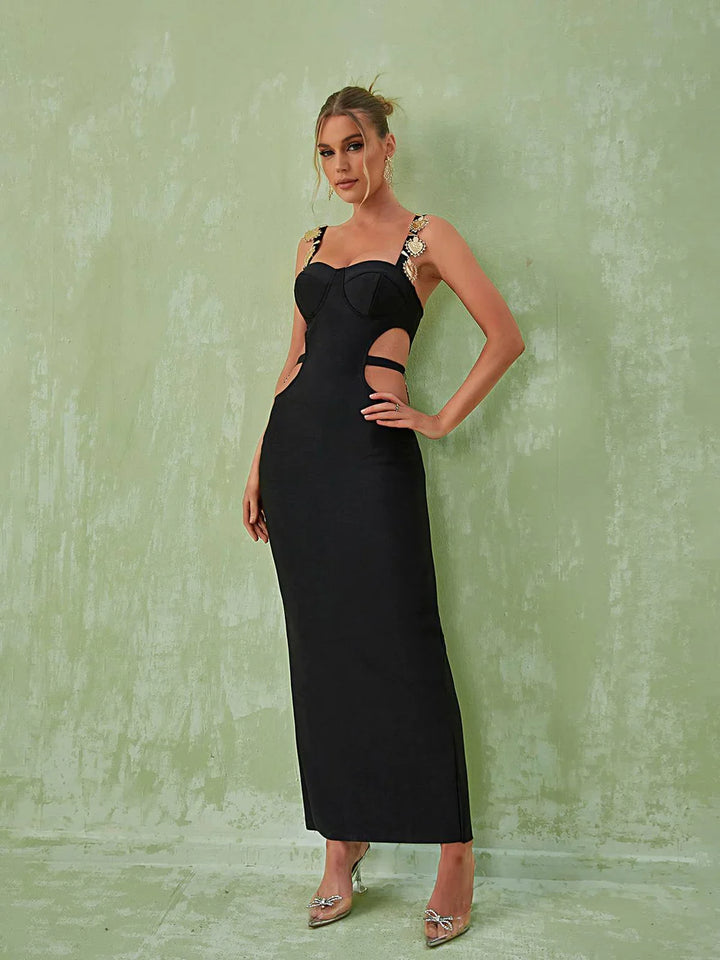 Lillian | Black Heart Maxi Dress