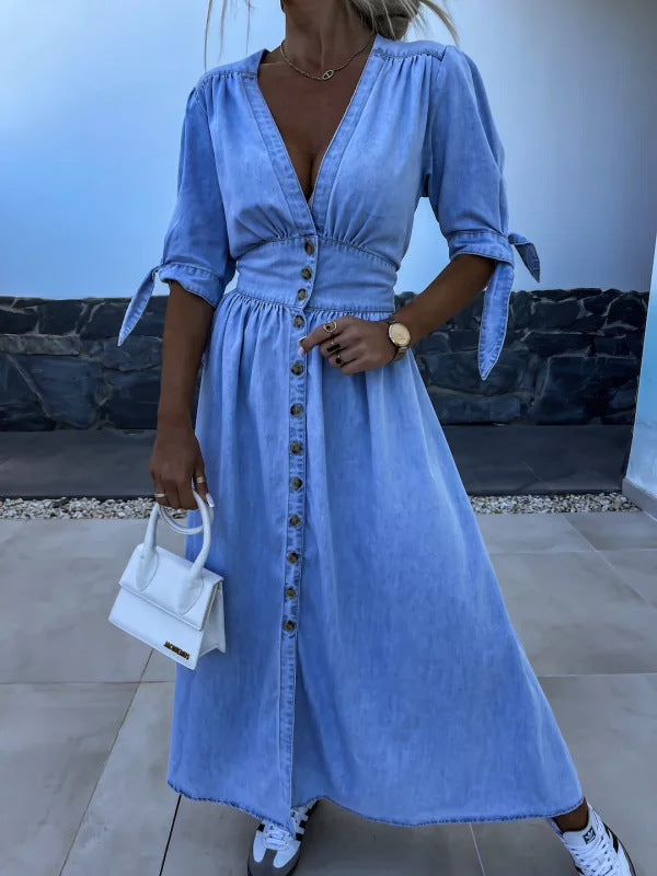 Amelie | Shiny Denim Dress