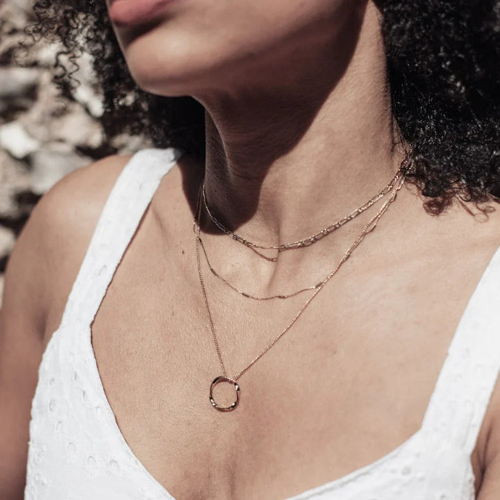 Maica | Open Circle Three Row Necklace – Gold 18K