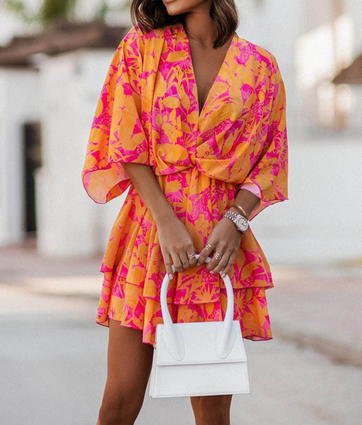 Valeria | Boho Floral Mini Dress