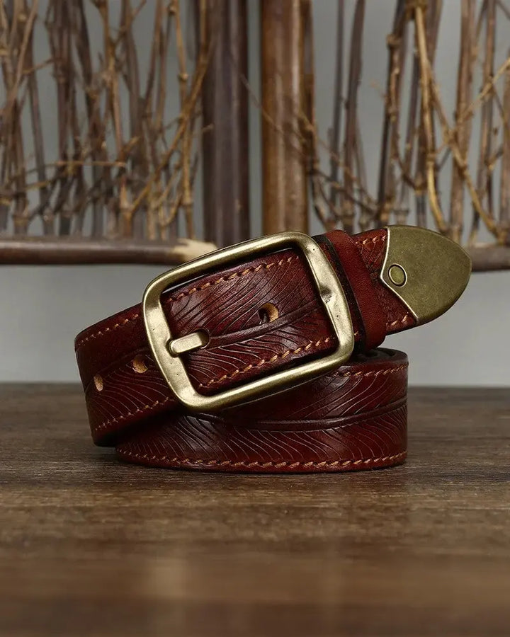 Adam | Embossed Leather Belt