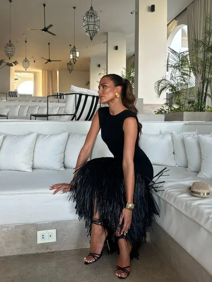 Alina | Flowing Fringe Dress