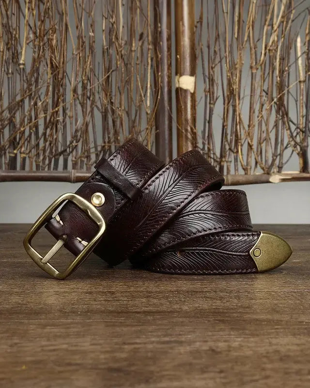 Adam | Embossed Leather Belt