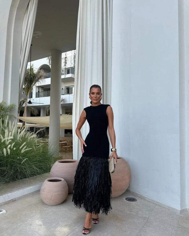 Alina | Flowing Fringe Dress