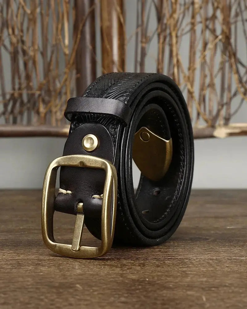 Adam | Embossed Leather Belt
