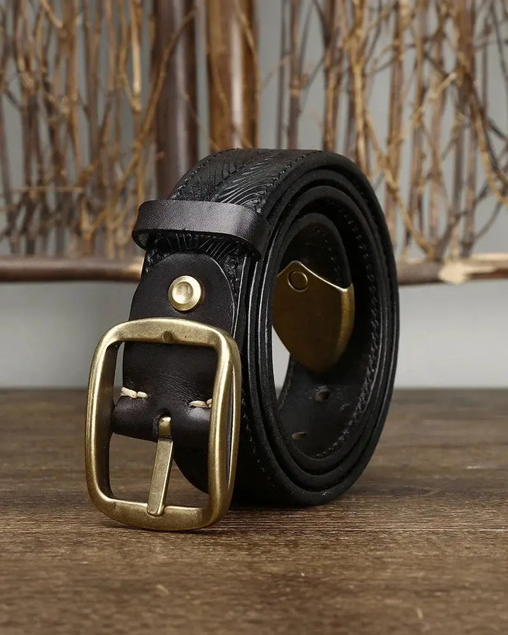 Adam | Embossed Leather Belt