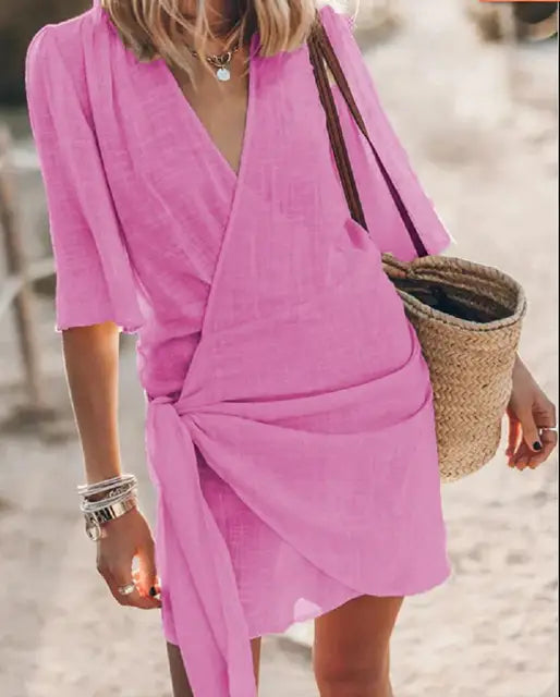 Angelin | V-Neck Linen Dress