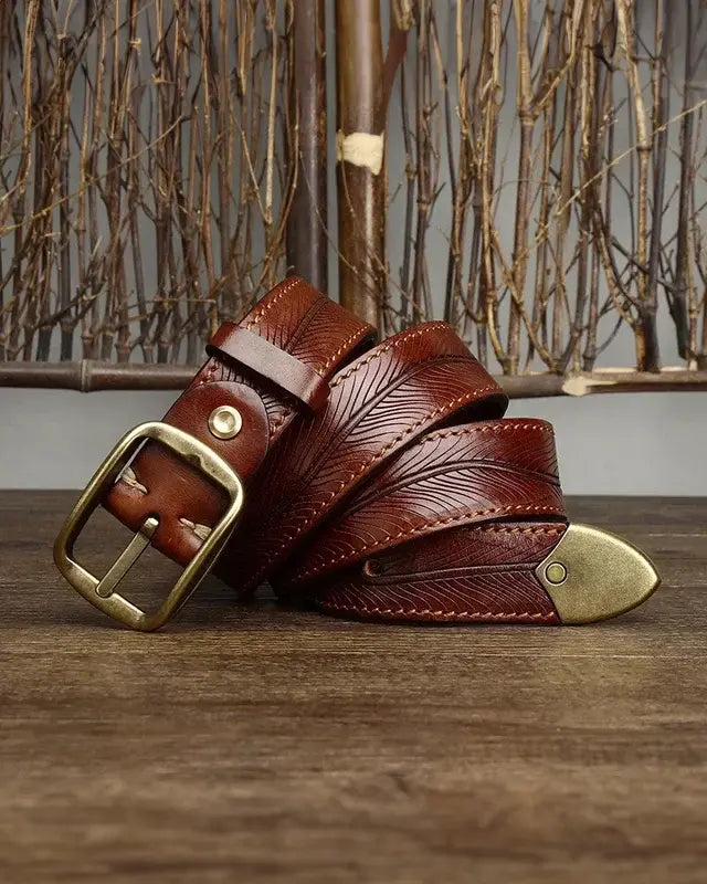 Adam | Embossed Leather Belt