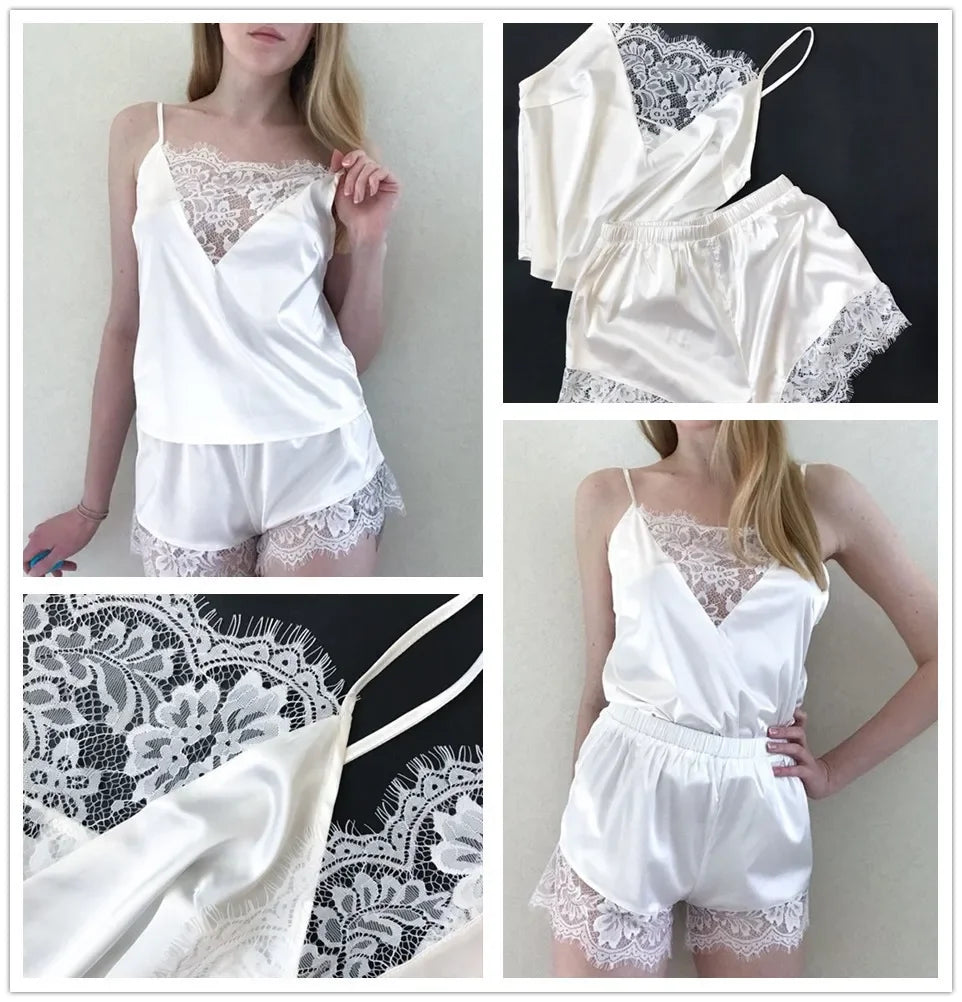 Ella | Sexy Lace Shorts Pajama Set