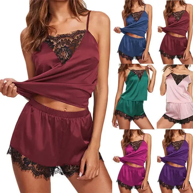 Ella | Sexy Lace Shorts Pajama Set