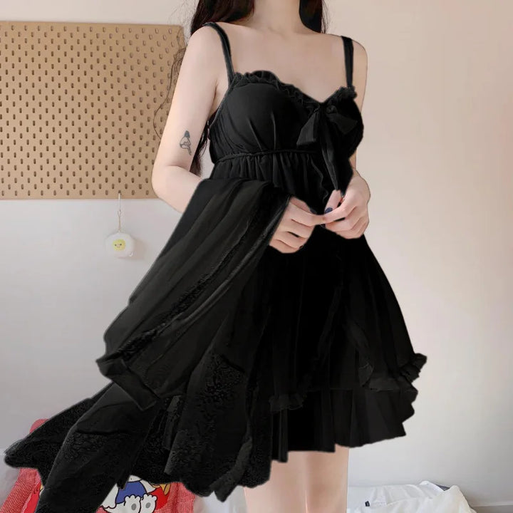 Sophia | Elegant White Nightdress with Lace and Bow