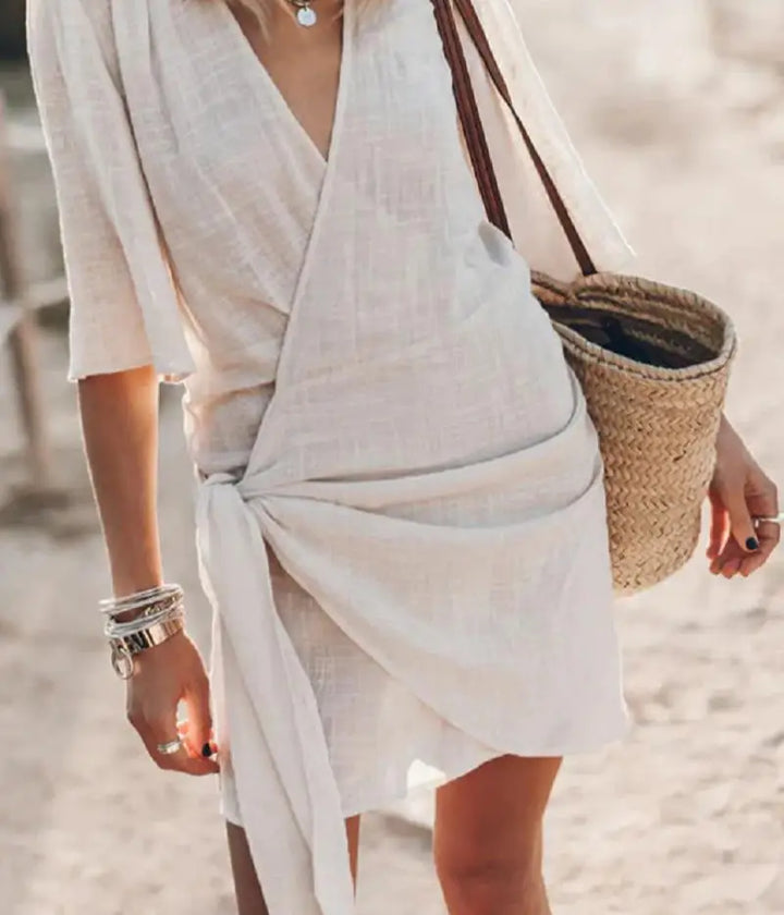 Angelin | V-Neck Linen Dress
