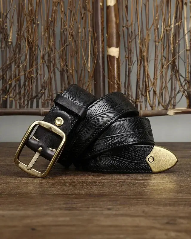 Adam | Embossed Leather Belt