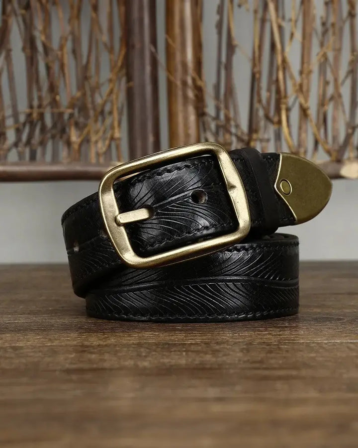 Adam | Embossed Leather Belt