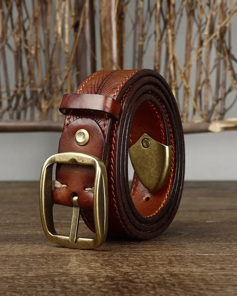 Adam | Embossed Leather Belt